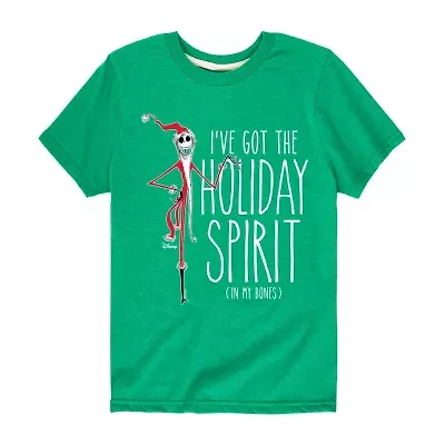 Little & Big Kid Boys Crew Neck Short Sleeve Regular Fit Nightmare Before Christmas Graphic T-Shirt