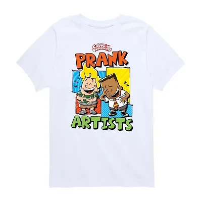 Little & Big Kid Boys Crew Neck Short Sleeve Regular Fit Captain Underpants Graphic T-Shirt