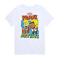 Prank Artists Harold And George Little & Big Kid Boys Crew Neck Short Sleeve Regular Fit Captain Underpants Graphic T-Shirt