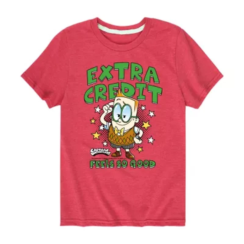 Little & Big Kid Boys Crew Neck Short Sleeve Regular Fit Captain Underpants Graphic T-Shirt