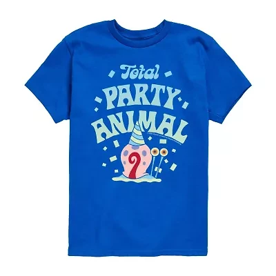 Little & Big Kid Boys Crew Neck Short Sleeve Regular Fit Spongebob Graphic T-Shirt