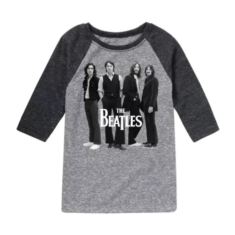 Little & Big Kid Boys Crew Neck 3/4 Sleeve Regular Fit The Beatles Graphic T-Shirt