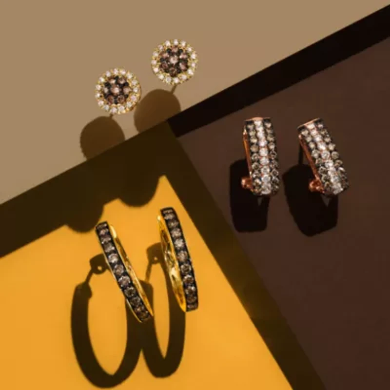 Le Vian® Earrings featuring 3/4 CT. Chocolate Diamonds® 1 3/8 CT. Nude Diamonds™ set in 14K Strawberry Gold®