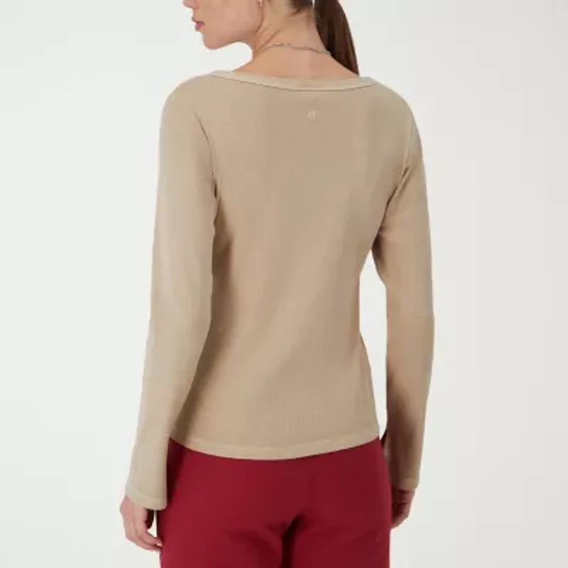 Champion Womens Scoop Neck Long Sleeve Active T-Shirt