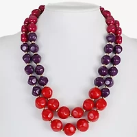 Mixit Gold Tone & Red Womens 17 Inch Strand Necklace