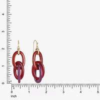 Mixit Gold Tone & Red Womens Drop Earrings