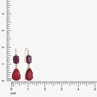 Mixit Gold Tone & Red Womens Drop Earrings