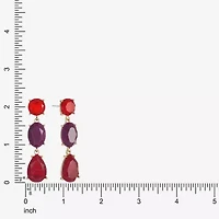Mixit Gold Tone & Red Womens Hypoallergenic Drop Earrings