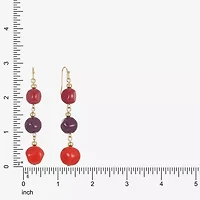 Mixit Gold Tone & Red Womens Drop Earrings