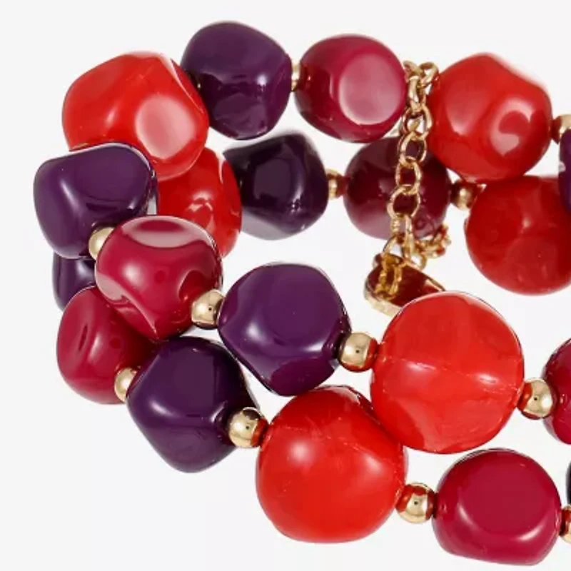 Mixit Gold Tone & Red Womens 2-pc. Bracelet Set