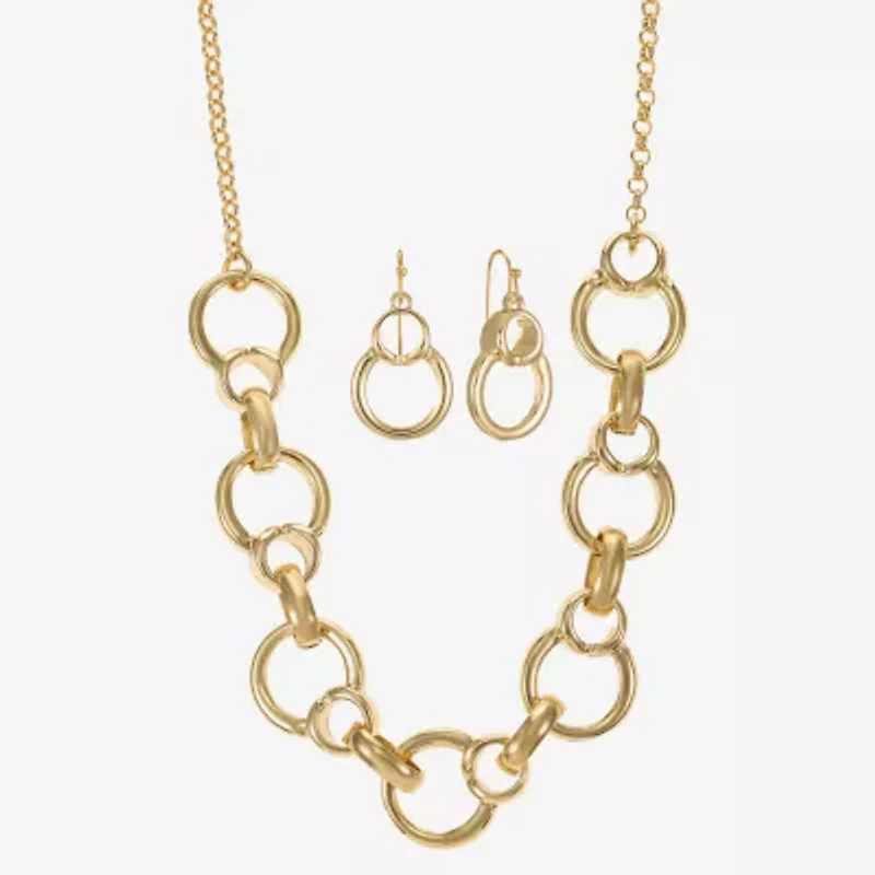 Liz Claiborne Collar Necklace & Drop Earring Womens Round 2-pc. Jewelry Set