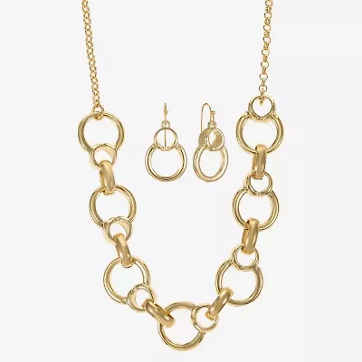Liz Claiborne Collar Necklace & Drop Earring Womens Round 2-pc. Jewelry Set