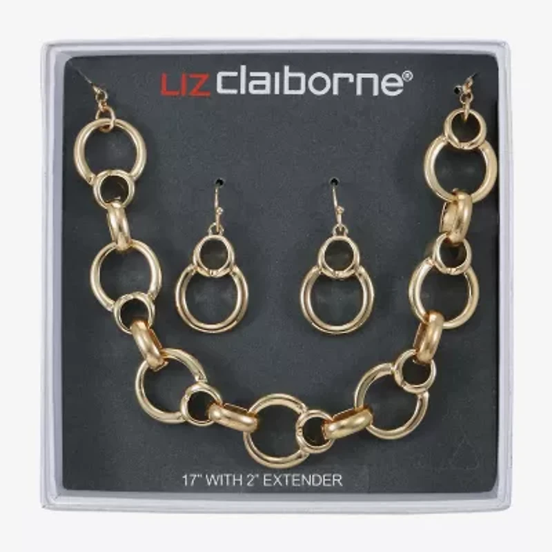 Liz Claiborne Collar Necklace & Drop Earring Womens Round 2-pc. Jewelry Set
