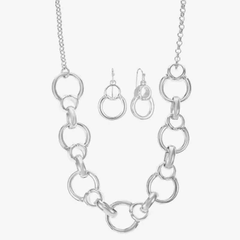 Liz Claiborne Collar Necklace & Drop Earring Womens Round 2-pc. Jewelry Set