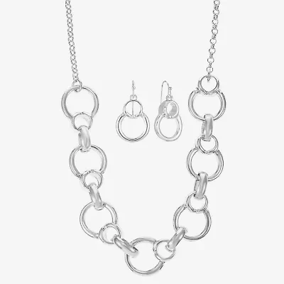 Liz Claiborne Collar Necklace & Drop Earring Womens Round 2-pc. Jewelry Set