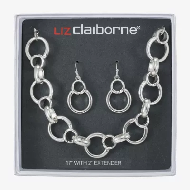 Liz Claiborne Collar Necklace & Drop Earring Womens Round 2-pc. Jewelry Set