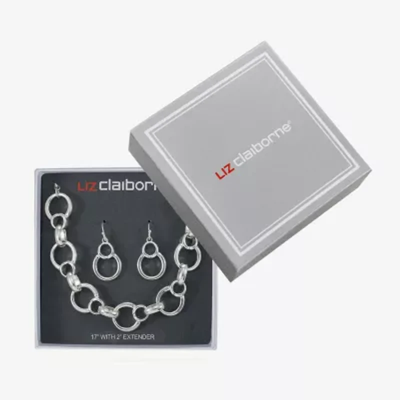 Liz Claiborne Collar Necklace & Drop Earring Womens Round 2-pc. Jewelry Set