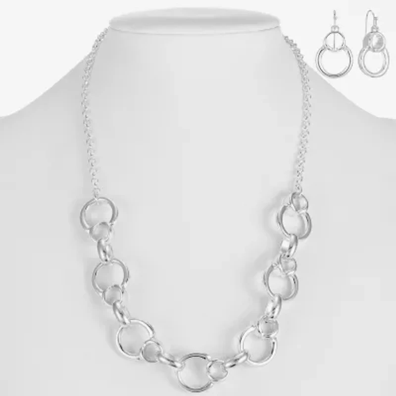 Liz Claiborne Collar Necklace & Drop Earring Womens Round 2-pc. Jewelry Set