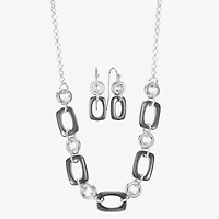 Liz Claiborne Two Toned Collar Necklace & Drop Earring Womens Rectangular 2-pc. Jewelry Set