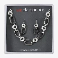 Liz Claiborne Two Toned Collar Necklace & Drop Earring Womens Rectangular 2-pc. Jewelry Set