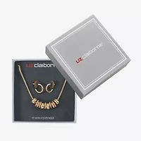 Liz Claiborne Frontal Slider Necklace & Huggie Earring Womens 2-pc. Jewelry Set