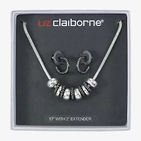 Liz Claiborne Frontal Slider Necklace & Huggie Earring Womens 2-pc. Jewelry Set