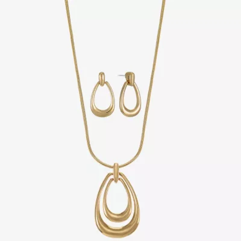 Liz Claiborne Pendant Necklace & Drop Earring Womens 2-pc. Jewelry Set