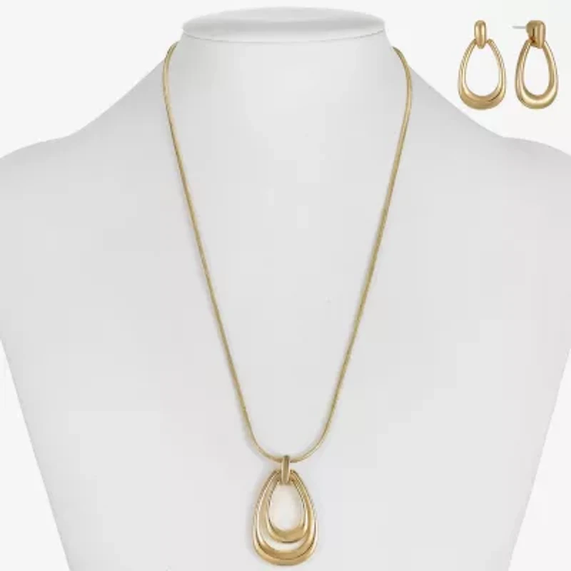 Liz Claiborne Pendant Necklace & Drop Earring Womens 2-pc. Jewelry Set