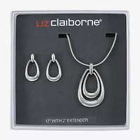 Liz Claiborne Pendant Necklace & Drop Earring Womens 2-pc. Jewelry Set