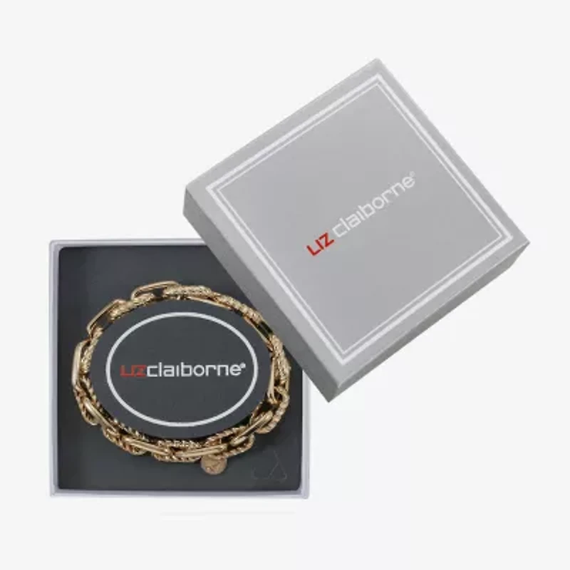 Liz Claiborne Textured Link Womens Stretch Bracelet