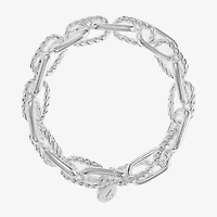 Liz Claiborne Textured Link Womens Stretch Bracelet