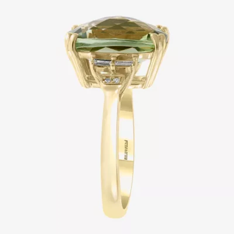 Effy Final Call Womens 1/7 CT. T.W. Genuine Green Amethyst 14K Gold Cocktail Ring
