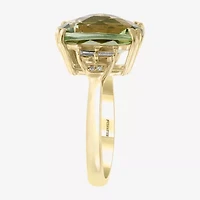 Effy Final Call Womens 1/7 CT. T.W. Genuine Green Amethyst 14K Gold Cocktail Ring
