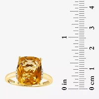 Effy Final Call Womens Diamond Accent Genuine Orange Citrine 14K Gold Cocktail Ring