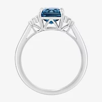 Effy Final Call Womens 1/10 CT. T.W. Genuine Blue Topaz 14K White Gold Cocktail Ring