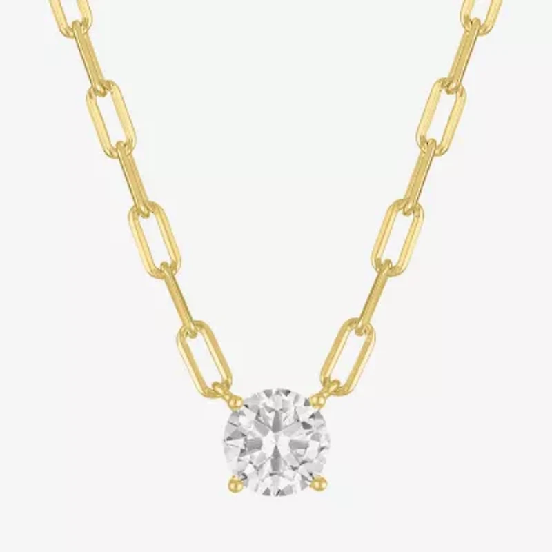 Yes, Please! Womens Lab Created White Sapphire Sterling Silver Pendant