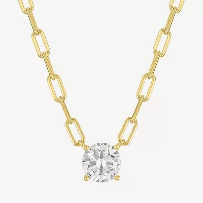 Yes, Please! Womens Lab Created White Sapphire Sterling Silver Pendant