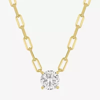 Yes, Please! Womens Lab Created White Sapphire Sterling Silver Pendant