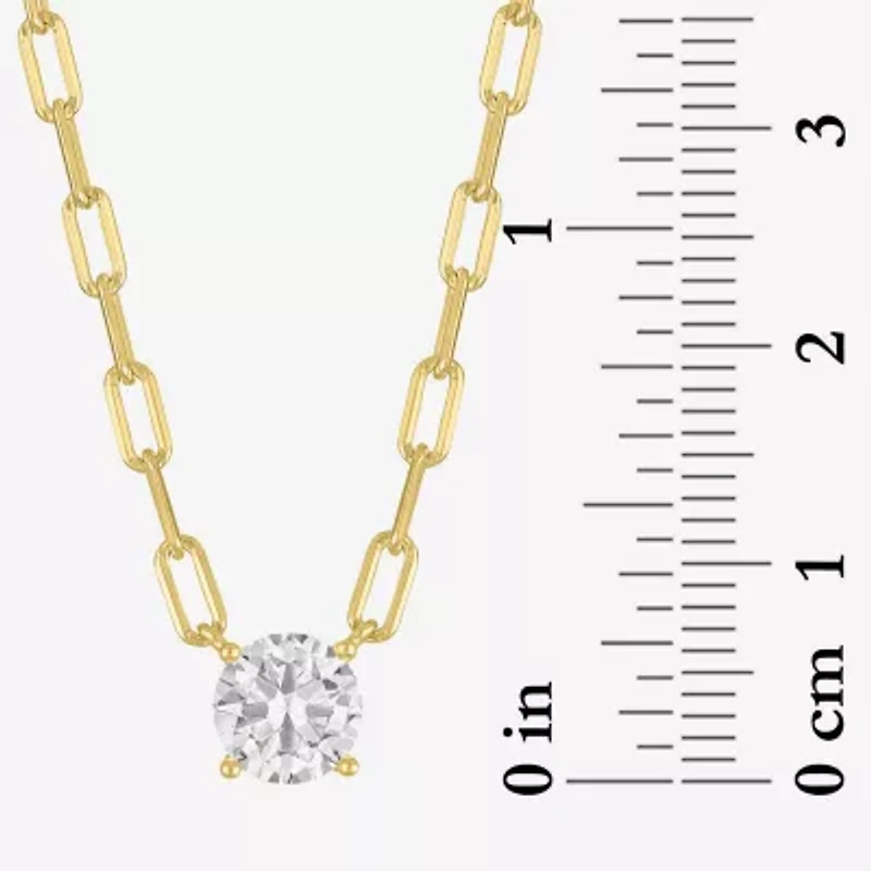 Yes, Please! Womens Lab Created White Sapphire Sterling Silver Pendant