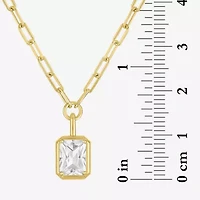 Yes, Please! Womens Lab Created White Sapphire Sterling Silver 18 Inch Pendant Necklace