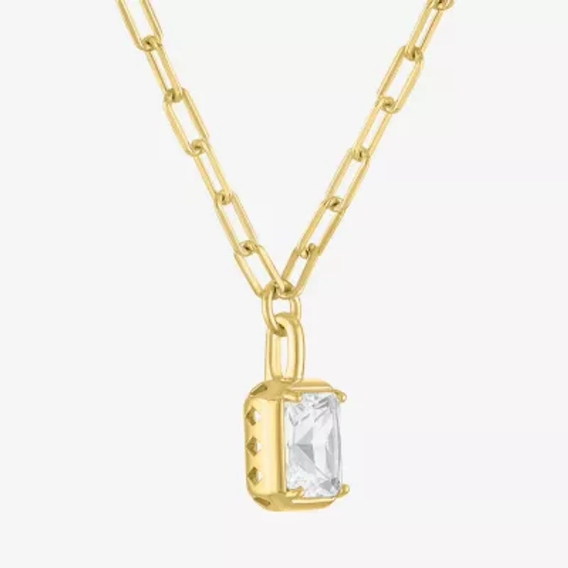 Yes, Please! Womens Lab Created White Sapphire Sterling Silver 18 Inch Pendant Necklace
