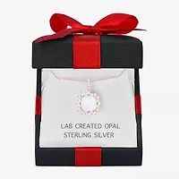 Yes, Please! Womens Lab Created Multi Color Opal 14K Rose Gold Over Silver 18 Inch Pendant Necklace