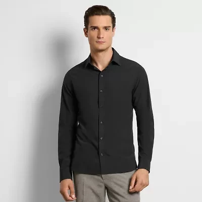 Van Heusen All Way Stretch Performance Mens Long Sleeve Slim Fit Button-Down Shirt