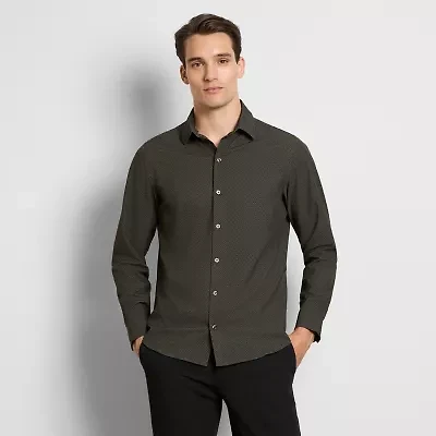 Van Heusen All Way Stretch Performance Mens Long Sleeve Slim Fit Button-Down Shirt