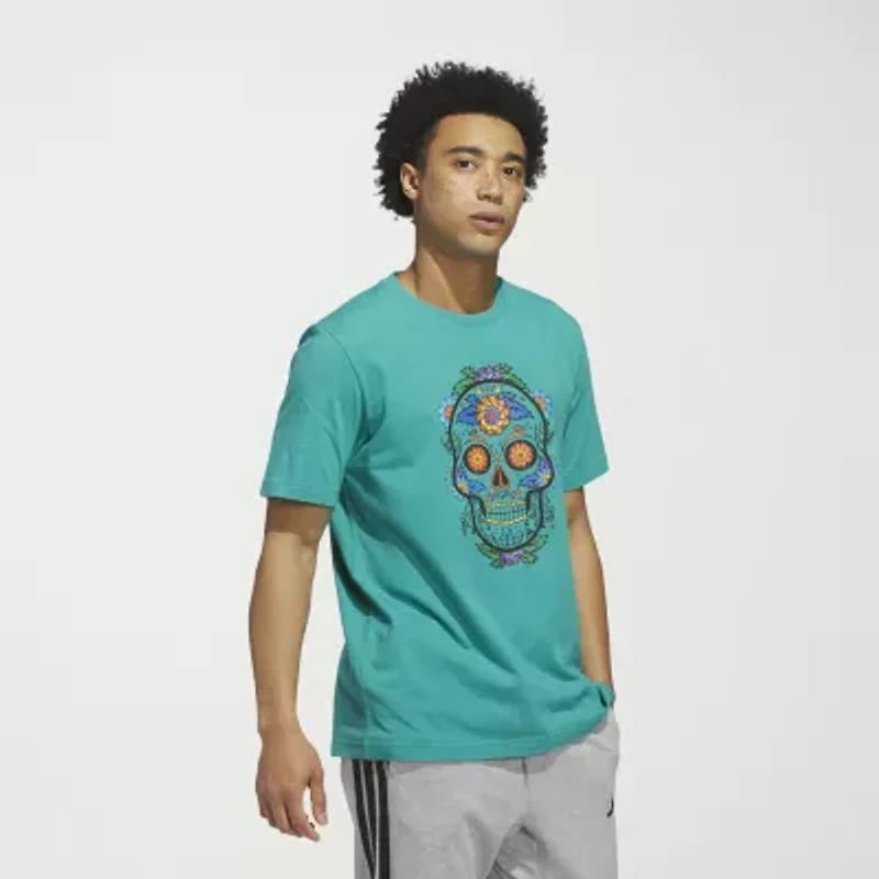 adidas Mens Crew Neck Short Sleeve Regular Fit Graphic T-Shirt