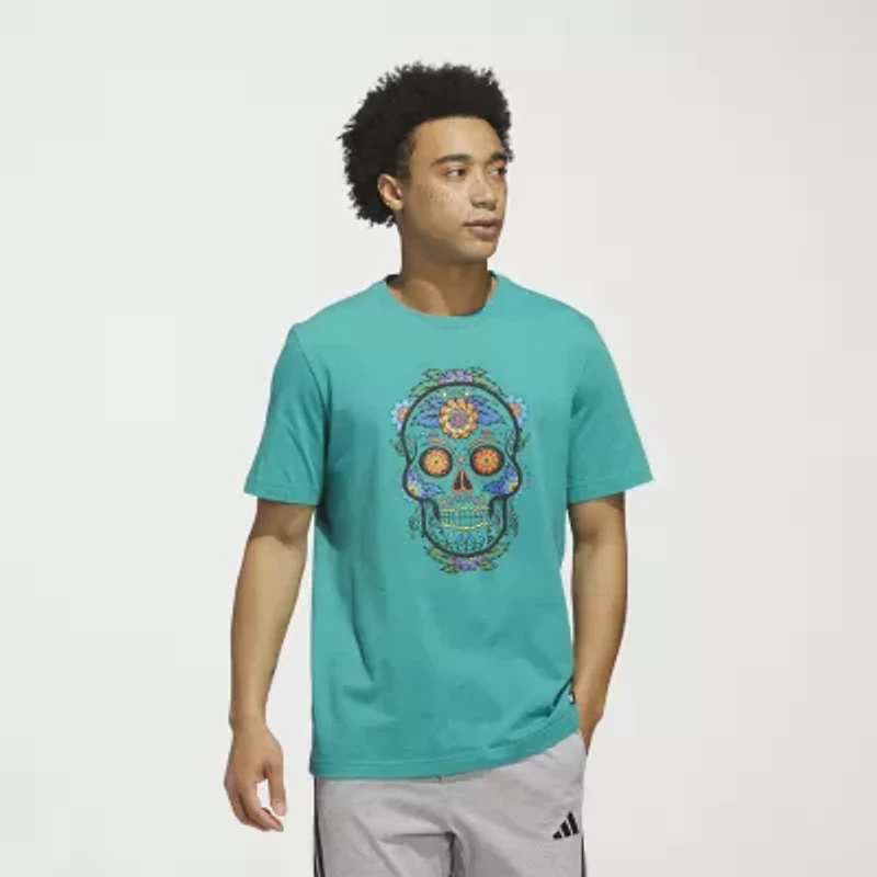adidas Mens Crew Neck Short Sleeve Regular Fit Graphic T-Shirt