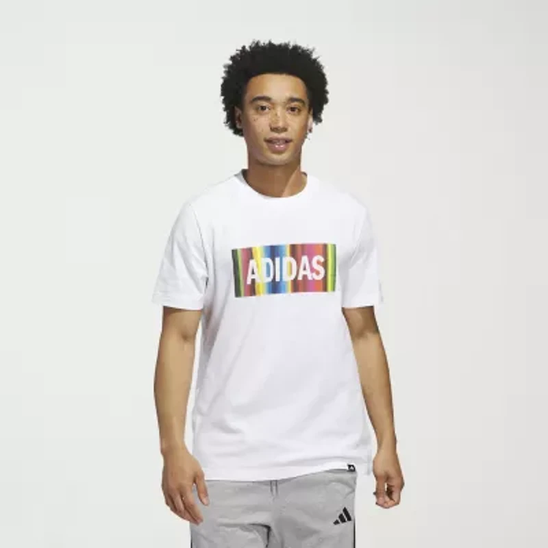 adidas Mens Crew Neck Short Sleeve Regular Fit Graphic T-Shirt