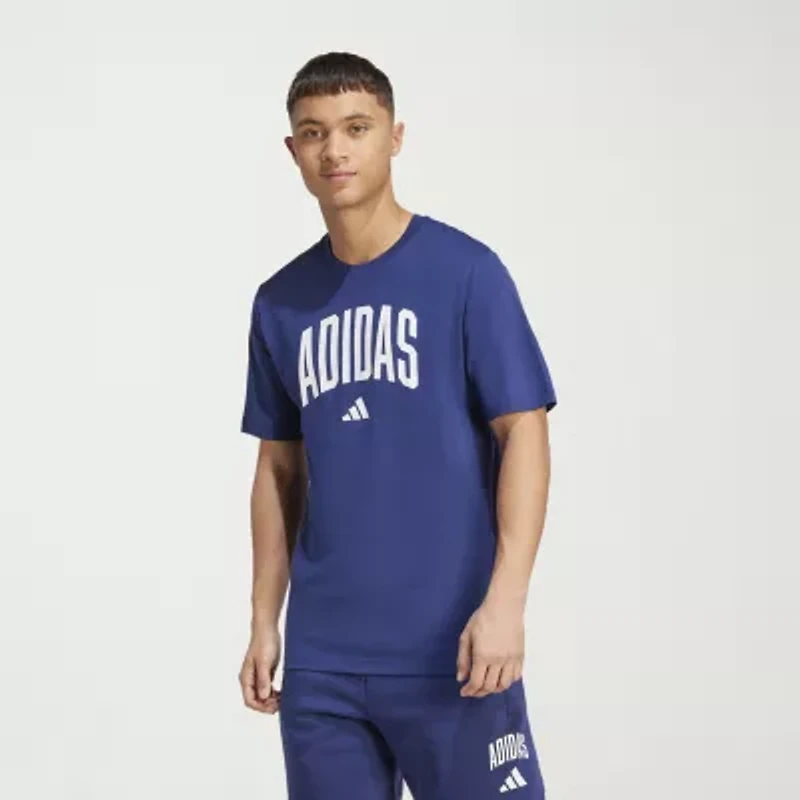 adidas Mens Crew Neck Short Sleeve Big and Tall Graphic T-Shirt