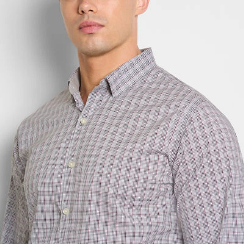 Van Heusen Cronbie Mens Long Sleeve Slim Fit Wrinkle Free Big and Tall Button-Down Shirt