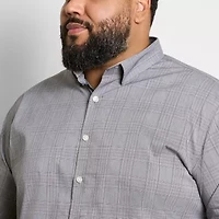 Van Heusen Cronbie Mens Long Sleeve Slim Fit Wrinkle Free Big and Tall Button-Down Shirt